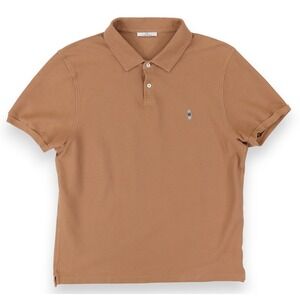 De Fursac Polo Shirt Mens XL (Fits M) Brown Short Sleeve Casual Cotton J2 Dori